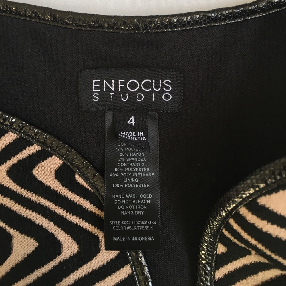 ENFOCUS  Peplum Plunge Neck Pencil Dress Size 4 - Picture 7 of 7